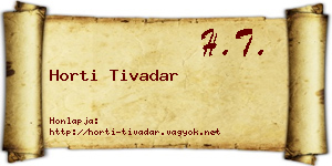 Horti Tivadar névjegykártya